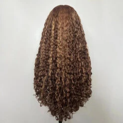 4C Edge Glueless Wigs Brown Highlight Water Wave Wigs 13x4 13x6 Invisible HD Lace Front Wigs With Drawstring Beginner Friendly -Ethereal Hair Shop 700 4 27 highlight kinky edges water wave lace wig 5