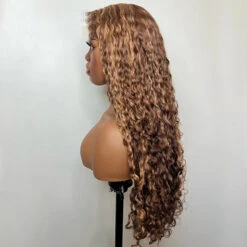 4C Edge Glueless Wigs Brown Highlight Water Wave Wigs 13x4 13x6 Invisible HD Lace Front Wigs With Drawstring Beginner Friendly -Ethereal Hair Shop 700 4 27 highlight kinky edges water wave lace wig 9
