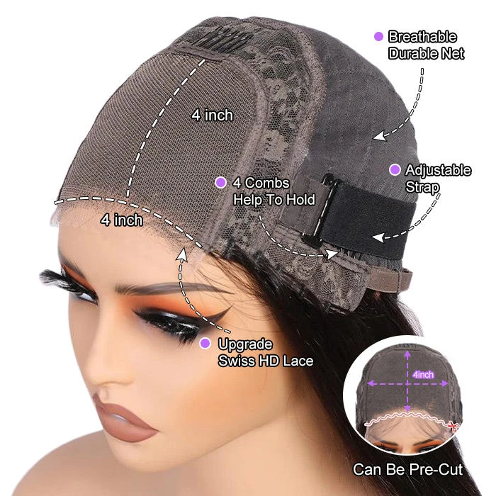 Deep Wave 4x4 HD Lace Closure Wig Pre Cut & Plucked & Bleached Put On Go® Glueless Wig Beginner Friendly 13 Deep Wave 4x4 HD Lace Closure Wig Pre Cut & Plucked & Bleached Put On Go® Glueless Wig Beginner Friendly - Image 11