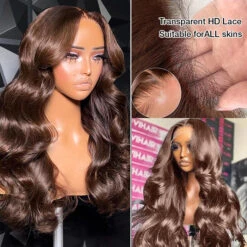 #4 Chocolate Brown 4x4/5x5 Invisible HD Lace Closure Human Hair Wigs With Pre Plucked Natural Hairline -Ethereal Hair Shop 700 4 chocolate brown hd lace wig 6