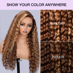 Highlight Water Wave Lace Frontal Human Hair Wigs #4/27 Color Brazilian Pre-plucked Lace Wig 16 Highlight Water Wave Lace Frontal Human Hair Wigs #4/27 Color Brazilian Pre-plucked Lace Wig -Ethereal Hair Shop 700 4 27 highlight lace wigs 25