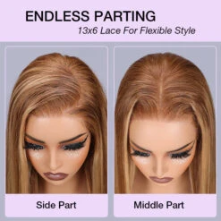 4/27 Highlight Brown Straight Wig 13x4 13x6 HD Lace Front Wigs Honey Blonde Human Hair Wigs -Ethereal Hair Shop 700 4 27 highlight lace wigs 5
