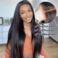 220% Density 13x4 HD Lace Ear-to-Ear Frontal Straight Wig Invisible Knots Realistic Hairline Large & Small Cap Size -Ethereal Hair Shop 700 4 3