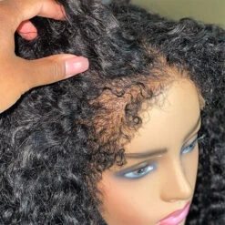 4C Edges Lace Front Bob Wig Glueless Curly Human Hair Wig With Pre Plucked Hairline 220% Density 18 4C Edges Lace Front Bob Wig Glueless Curly Human Hair Wig With Pre Plucked Hairline 220% Density -Ethereal Hair Shop 700 4c edges lace wig 1