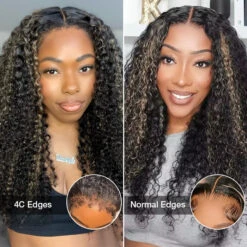 C-Shape Ear Design M1B/27 Blonde Highlights Curly Glueless 8x5 HD Lace Wig 100% Human Hair 20 C-Shape Ear Design M1B/27 Blonde Highlights Curly Glueless 8x5 HD Lace Wig 100% Human Hair -Ethereal Hair Shop 700 4c edges lace wig 3 4118a9f9 3d68 4062 9d44 9aa3f31ccc58
