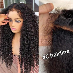 4C Edges Hairline Wig Transparent 13x4 HD Lace Pre-Plucked Curly Human Hair Wig With Curly Baby Hair 14 4C Edges Hairline Wig Transparent 13x4 HD Lace Pre-Plucked Curly Human Hair Wig With Curly Baby Hair -Ethereal Hair Shop 700 4c edges lace wigs 102