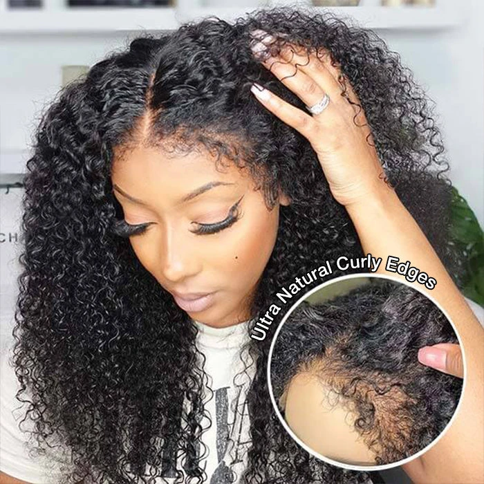 Kinky Edges Hairline Lace Front Wigs Pre Cut 8x5 13x4 HD Lace Human Hair Wigs 180% Density 15 Kinky Edges Hairline Lace Front Wigs Pre Cut 8x5 13x4 HD Lace Human Hair Wigs 180% Density - Image 13