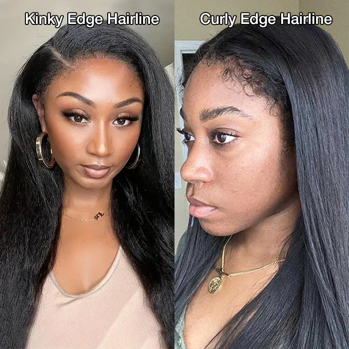 Kinky Edges Hairline Lace Front Wigs Pre Cut 8x5 13x4 HD Lace Human Hair Wigs 180% Density 9 Kinky Edges Hairline Lace Front Wigs Pre Cut 8x5 13x4 HD Lace Human Hair Wigs 180% Density - Image 7