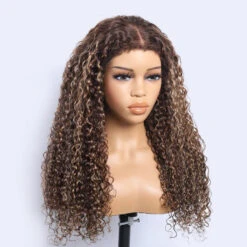 Glueless 4c Edge Blonde Highlight Curly Human Hair Lace Wig 13X4 13X6 Undetectable HD Lace Front Wig -Ethereal Hair Shop 700 4c highlight lace wig 3