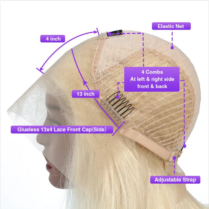 613 Blonde Straight Bob Wigs Human Hair Pre Plucked Glueless HD Lace Wig 220% Density 13 613 Blonde Straight Bob Wigs Human Hair Pre Plucked Glueless HD Lace Wig 220% Density - Image 11