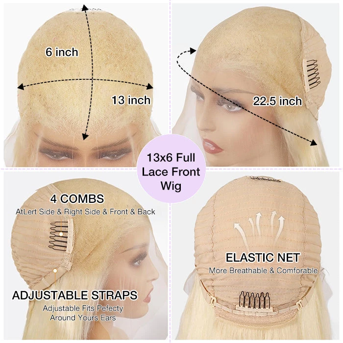 613 Blonde 13*6 Full Lace Frontal Body Wave Wigs With Pre Plucked Brazilian Human Hair 13 613 Blonde 13*6 Full Lace Frontal Body Wave Wigs With Pre Plucked Brazilian Human Hair - Image 11