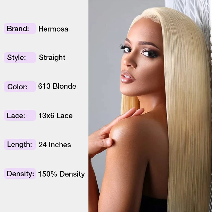 613 Blonde 13x6 Full Lace Frontal Straight Wigs Pre Plucked HD Lace Human Hair Wigs For Women 11 613 Blonde 13x6 Full Lace Frontal Straight Wigs Pre Plucked HD Lace Human Hair Wigs For Women - Image 9
