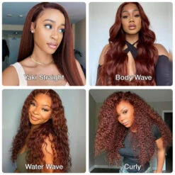 Reddish Brown 13x4 Lace Frontal & 8x5 Closure Wig Put On And Go Glueless Wig Human Hair -Ethereal Hair Shop 700 7 7