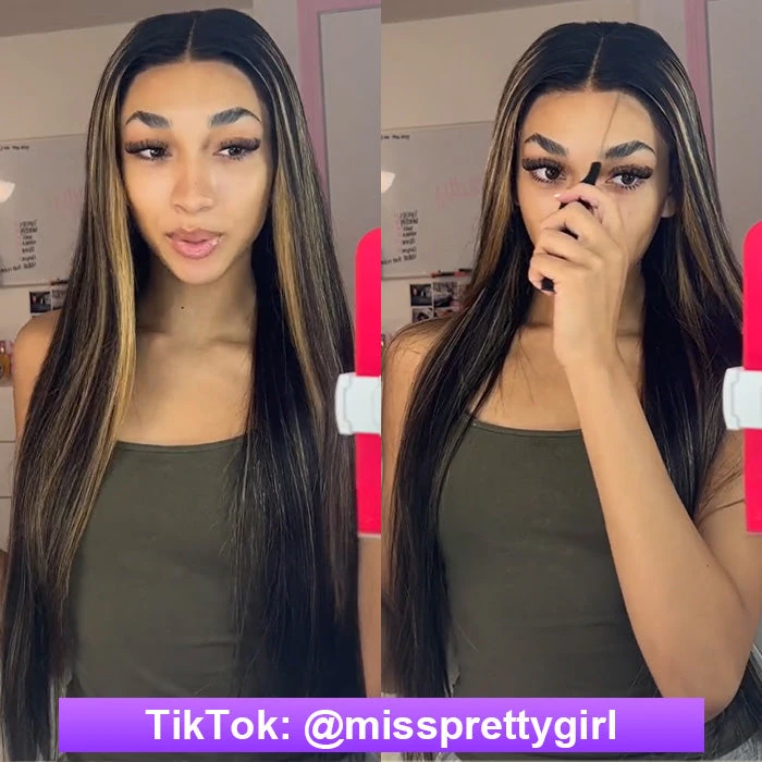 Blonde Highlight HD Lace Closure Wigs #M1B/27 Color Glueless Ready & Go Wig 12 Blonde Highlight HD Lace Closure Wigs #M1B/27 Color Glueless Ready & Go Wig - Image 10