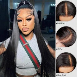 Glueless Straight Wig 8x5 Closure HD Lace 100% Human Hair Wigs With Invisible Bleached Small Knots 23 Glueless Straight Wig 8x5 Closure HD Lace 100% Human Hair Wigs With Invisible Bleached Small Knots -Ethereal Hair Shop 700 8 27