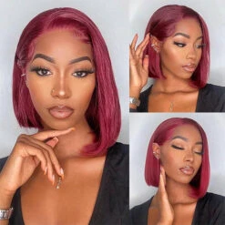 99J Burgundy 13x4 Short Bob Lace Front Wigs For Black Women Pre Plucked Glueless Human Hair Wigs 14 99J Burgundy 13x4 Short Bob Lace Front Wigs For Black Women Pre Plucked Glueless Human Hair Wigs -Ethereal Hair Shop 700 99J bob wig 1 8ef90735 d043 4c11 9ab9 914429198c92