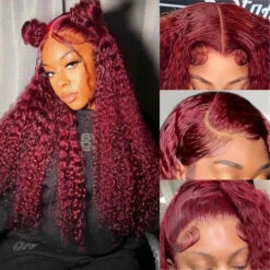 13x6 HD Lace Front Wig Human Hair Wigs 99J Burgundy Pre-Plucked Remy Human Hair Deep Part Wigs 24 13x6 HD Lace Front Wig Human Hair Wigs 99J Burgundy Pre-Plucked Remy Human Hair Deep Part Wigs -Ethereal Hair Shop 700 99j lace wig 3