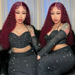 13x6 HD Lace Front Wig Human Hair Wigs 99J Burgundy Pre-Plucked Remy Human Hair Deep Part Wigs 25 13x6 HD Lace Front Wig Human Hair Wigs 99J Burgundy Pre-Plucked Remy Human Hair Deep Part Wigs -Ethereal Hair Shop 700 99j lace wig 7