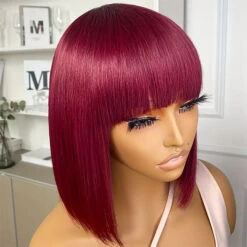 Short Bob Wigs For Girl 13*4 HD Lace Front Human Hair Wigs Pre Plucked -Ethereal Hair Shop 700 99j straight bob wig with bangs 2