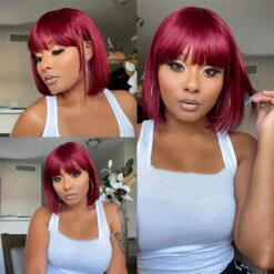 Short Bob Wigs For Girl 13*4 HD Lace Front Human Hair Wigs Pre Plucked -Ethereal Hair Shop 700 99j straight bob wig with bangs 3