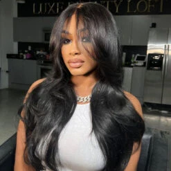 Curtain Bangs 13x4 Frontal HD Lace Wig Butterfly Haircut Straight Human Hair Wigs With Pre-Bleached Knots 17 Curtain Bangs 13x4 Frontal HD Lace Wig Butterfly Haircut Straight Human Hair Wigs With Pre-Bleached Knots -Ethereal Hair Shop 700 Curtain Bangs wigs 1 6