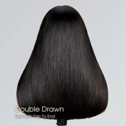 Super Double Drawn Human Hair Straight Bob Wig 13x6 HD Glueless Wig Pre Plucked & Bleached -Ethereal Hair Shop 700 Double Drawn Straight Bob Wig 1