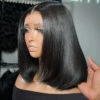 Super Double Drawn Human Hair Straight Bob Wig 13x6 HD Glueless Wig Pre Plucked & Bleached -Ethereal Hair Shop 700 Double Drawn Straight bob 2