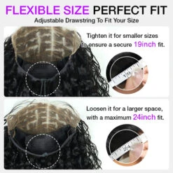 Pull Go Drawstring Cap 13x6 HD Full Lace Knotless Boho Curls Braided Wigs Human Hair -Ethereal Hair Shop 700 Drawstring wig 11