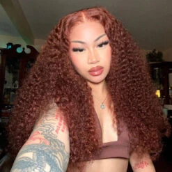 Double Drawn Human Hair Wig Full & Voluminous Pixie Curls Wig 300% Density Put On Go® Glueless Wigs -Ethereal Hair Shop 700 Popping Curly lace wig 23