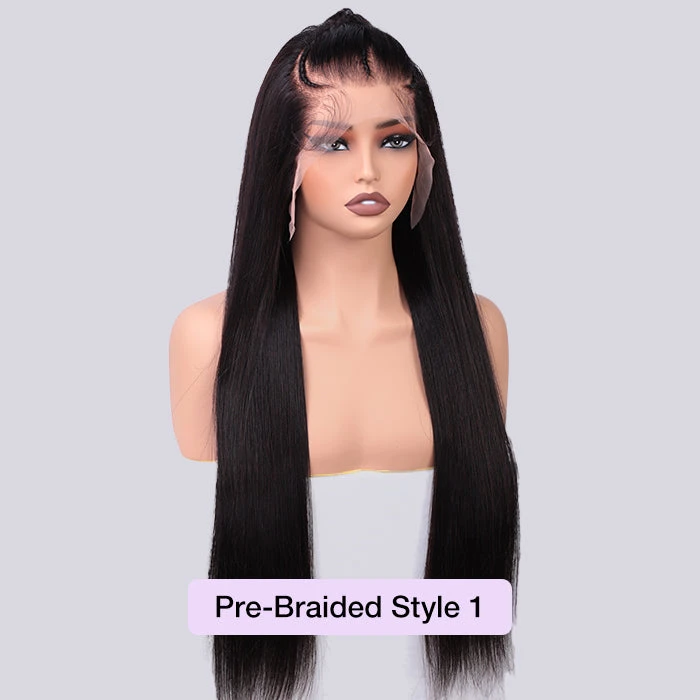 Pre Braided Hairstyles For Straight Hair Glueless 13x6 Full Lace Front Wigs With Pre Bleached Knots 4 Pre Braided Hairstyles For Straight Hair Glueless 13x6 Full Lace Front Wigs With Pre Bleached Knots - Image 2