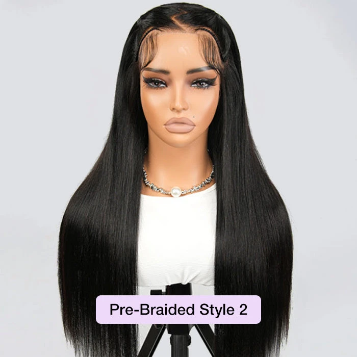 Pre Braided Hairstyles For Straight Hair Glueless 13x6 Full Lace Front Wigs With Pre Bleached Knots 7 Pre Braided Hairstyles For Straight Hair Glueless 13x6 Full Lace Front Wigs With Pre Bleached Knots - Image 5