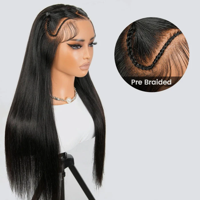 Pre Braided Hairstyles For Straight Hair Glueless 13x6 Full Lace Front Wigs With Pre Bleached Knots 8 Pre Braided Hairstyles For Straight Hair Glueless 13x6 Full Lace Front Wigs With Pre Bleached Knots - Image 6