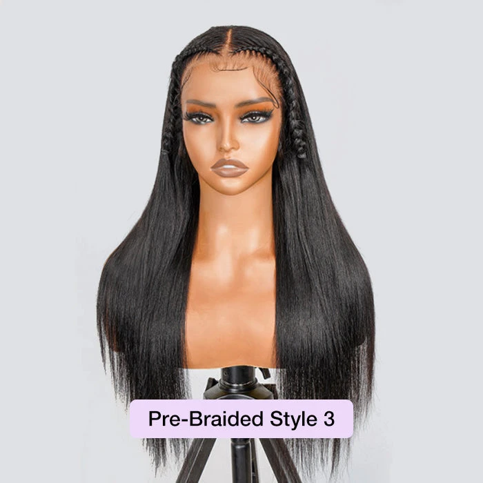 Pre Braided Hairstyles For Straight Hair Glueless 13x6 Full Lace Front Wigs With Pre Bleached Knots 12 Pre Braided Hairstyles For Straight Hair Glueless 13x6 Full Lace Front Wigs With Pre Bleached Knots - Image 10