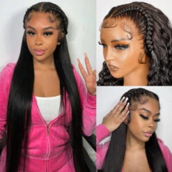 Pre Braided Hairstyles For Straight Hair Glueless 13x6 Full Lace Front Wigs With Pre Bleached Knots 31 Pre Braided Hairstyles For Straight Hair Glueless 13x6 Full Lace Front Wigs With Pre Bleached Knots -Ethereal Hair Shop 700 Pre Braided Wigs 52