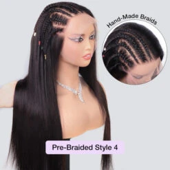 Pre Braided Hairstyles For Straight Hair Glueless 13x6 Full Lace Front Wigs With Pre Bleached Knots 33 Pre Braided Hairstyles For Straight Hair Glueless 13x6 Full Lace Front Wigs With Pre Bleached Knots -Ethereal Hair Shop 700 Pre Braided Wigs 54