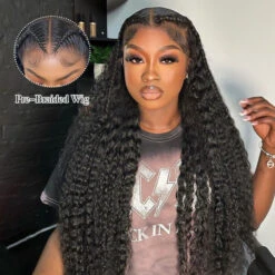 Pre Braid With Pre Baby Hair Deep Wave 13x6 Transparent HD Lace Frontal Glueless Human Hair Wig