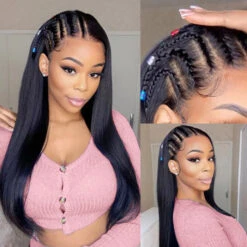 Pre Braided Hairstyles For Straight Hair Glueless 13x6 Full Lace Front Wigs With Pre Bleached Knots 35 Pre Braided Hairstyles For Straight Hair Glueless 13x6 Full Lace Front Wigs With Pre Bleached Knots -Ethereal Hair Shop 700 Pre Braided Wigs 59