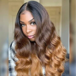 Gorgeous Ombre Color T1B/4/27 Body Wave Undetectable HD Lace Frontal Wigs Pre Plucked -Ethereal Hair Shop 700 T 1B 4 27 3
