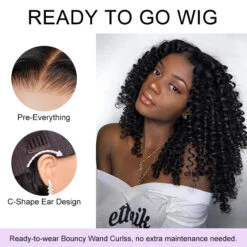 Small Wand Curl Glueless Wig Versatile 8x5 Closure HD Lace Pre Plucked & Bleached Ready To Go -Ethereal Hair Shop 700 Wear Go Wand Curl Wigs Glueless HD Lace Wigs 23