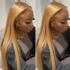 Honey Blonde 4x4 HD Lace Closure Wigs Natural #27 Brown Glueless Human Hair Wigs -Ethereal Hair Shop 700 27 blonde lace wigs 13