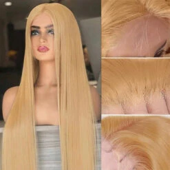 Honey Blonde 4x4 HD Lace Closure Wigs Natural #27 Brown Glueless Human Hair Wigs -Ethereal Hair Shop 700 27 blonde lace wigs 9