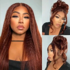 Glueless Kinky Straight Invisible-String Snug Fit 360 Full Lace Pre Plucked & Bleached HD Lace Wigs 37 Glueless Kinky Straight Invisible-String Snug Fit 360 Full Lace Pre Plucked & Bleached HD Lace Wigs -Ethereal Hair Shop 700 33 360 invisi string pre cut lace wig 41
