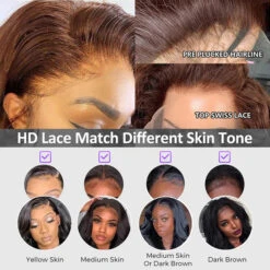 #4 Chocolate Brown Short Straight Bob 13x4/13x6 Lace Front Human Hair Wig 23 #4 Chocolate Brown Short Straight Bob 13x4/13x6 Lace Front Human Hair Wig -Ethereal Hair Shop 700 4 bob wig 15