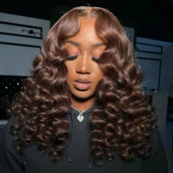 220% Density Chocolate Brown Loose Deep Wave Bob Wig 13x4 Lace Frontal Human Hair Wigs -Ethereal Hair Shop 700 4 loose bob wig 1