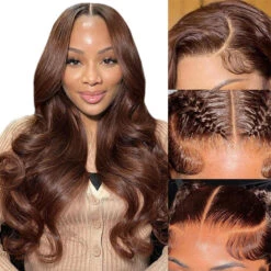 #4 Chocolate Brown Color Glueless Ready & Go Wig 8*5 Pre Cut HD Lace Closure Wigs 18 #4 Chocolate Brown Color Glueless Ready & Go Wig 8*5 Pre Cut HD Lace Closure Wigs -Ethereal Hair Shop 700 4 pre cut lace wig 19