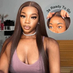 #4 Chocolate Brown Color Glueless Ready & Go Wig 8*5 Pre Cut HD Lace Closure Wigs 13 #4 Chocolate Brown Color Glueless Ready & Go Wig 8*5 Pre Cut HD Lace Closure Wigs -Ethereal Hair Shop 700 4 pre cut lace wig 21
