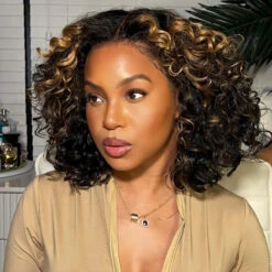 M1B/27 Blonde Highlight Lace Front Bob Wig Water Wave Pre Plucked Glueless Human Hair Bob Wig -Ethereal Hair Shop 700 blonde highlight bob wig 3 aaa5c097 2e3b 4e56 9133 c3c117987183