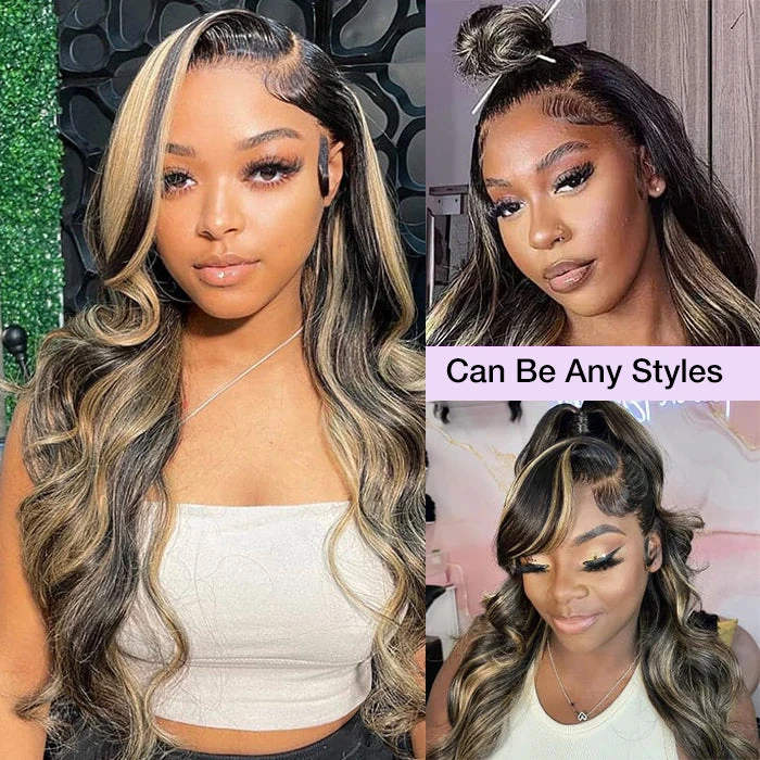 Honey Blonde Highlight Straight/Body Wave Wig 5x5 Invisible HD Lace Closure Wig 100% Human Hair 6 Honey Blonde Highlight Straight/Body Wave Wig 5x5 Invisible HD Lace Closure Wig 100% Human Hair - Image 4
