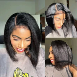 4C Edges Hairline Kinky Straight 8×5 Pre-bleached Knots Natural Scalp 220% Density Short Bob Wig -Ethereal Hair Shop 700 bob wig with curly edges wig 6