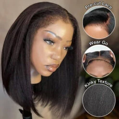 4C Edges Hairline Kinky Straight 8×5 Pre-bleached Knots Natural Scalp 220% Density Short Bob Wig -Ethereal Hair Shop 700 bob wig with curly edges wig 7